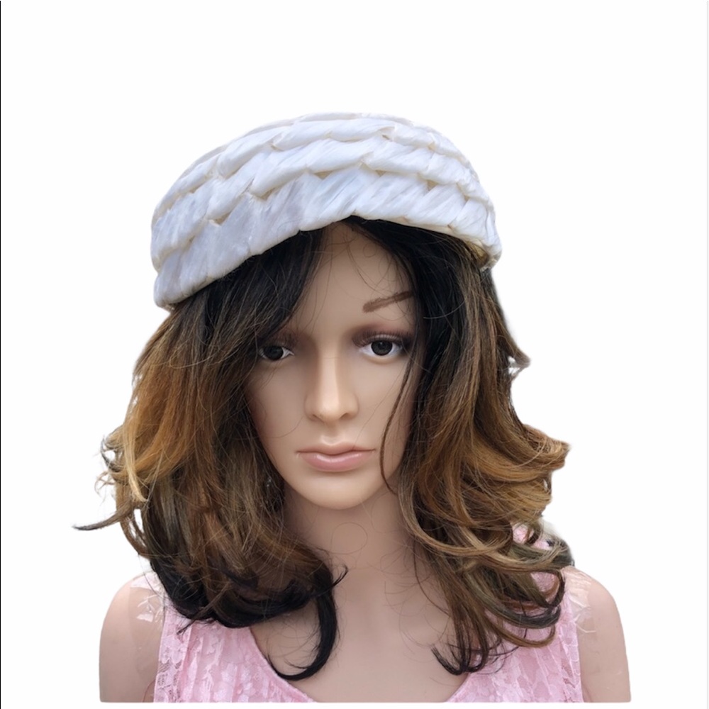 Vintage Hat white One size Vogue style 1950s Mid Century